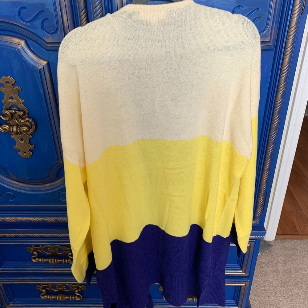 New! Melloday Colorblock Knit Cardigan Plus Sz 1X - Picture 6 of 6